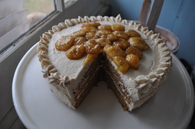 Vegan Bananas Foster Cake
